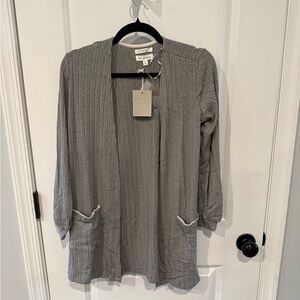 Blu Pepper Light Gray Knit Cardigan